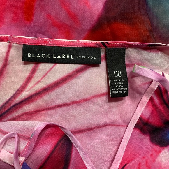 Chico’s black label women’s floral top size 2/XS - Picture 3 of 5